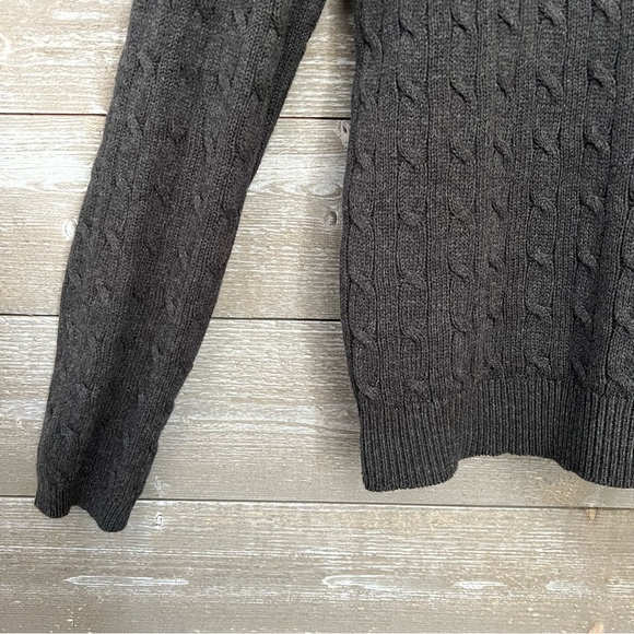 Nautica | Women’s Classic Cable Knit Crew Sweater Dark Gray Size Medium - Picture 4 of 7